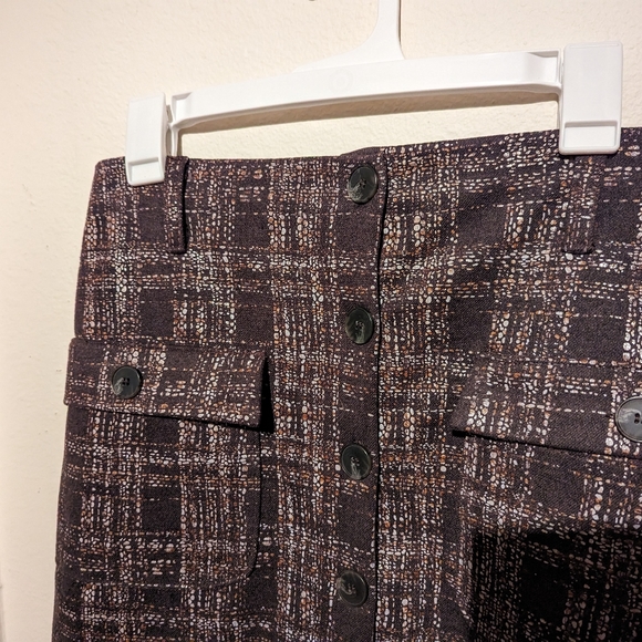 Eva Franco Brown and Gold plaid skirt - Picture 3 of 3